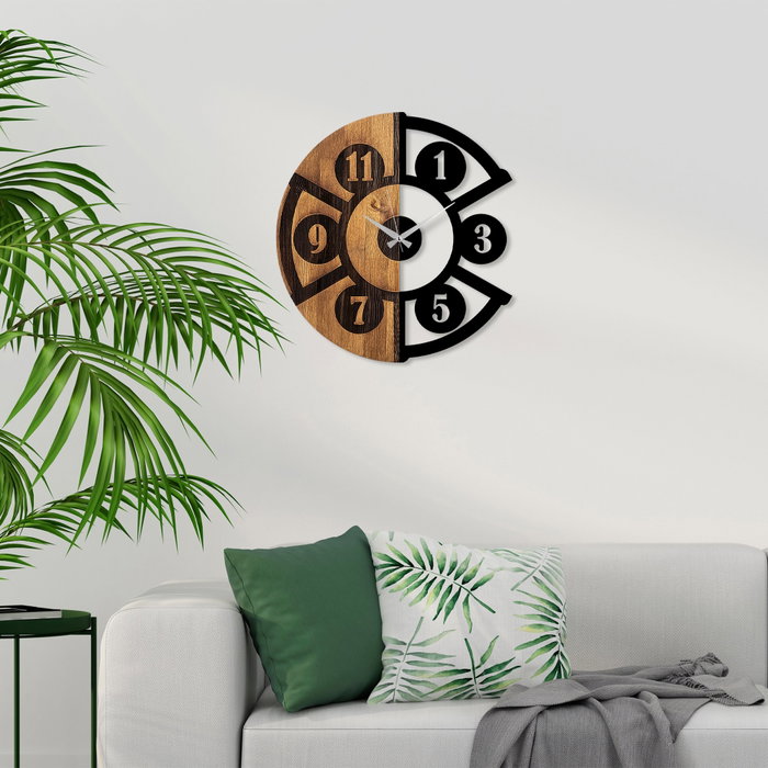 Wallity Reloj de pared Pizza Slice de madera y metal en Nogal y Negro Wallity Reloj de pared Pizza Slice de madera y metal en Nogal y Negro